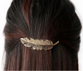 Металлическая заколка для волос в виде листьев для девочек